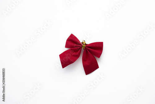 Red bow on a white background. Isolate