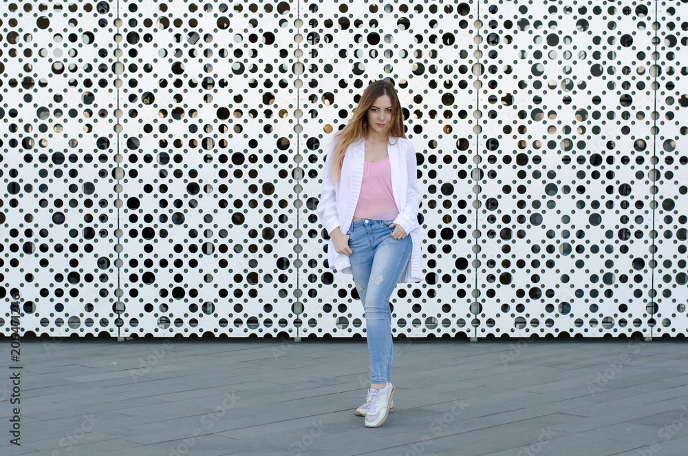 girl walking around the city girl walking around the city