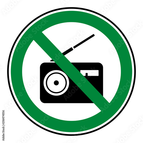Verbotsschild Icon - Laute Musik (Radio)
