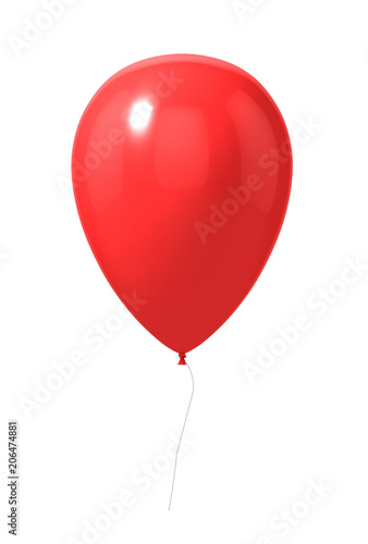 Red balloon isolated on a white. 3d illustration