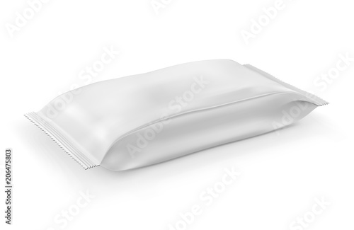 Blank packaging plastic wipes pouch isolated on white background