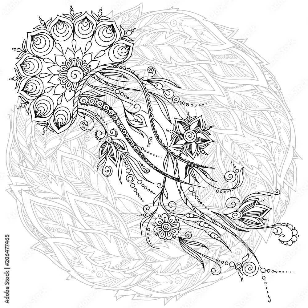 Abstract graphic illustration of jellyfish in vector . Abstract graphic illustration of jellyfish in vector .
