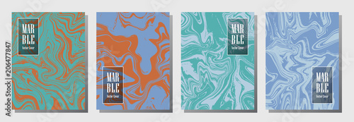 Party flyer or journal cover marble background patterns vector set.