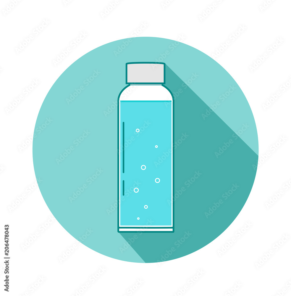 Vector icon of bottle with water. Vector icon of bottle with water.