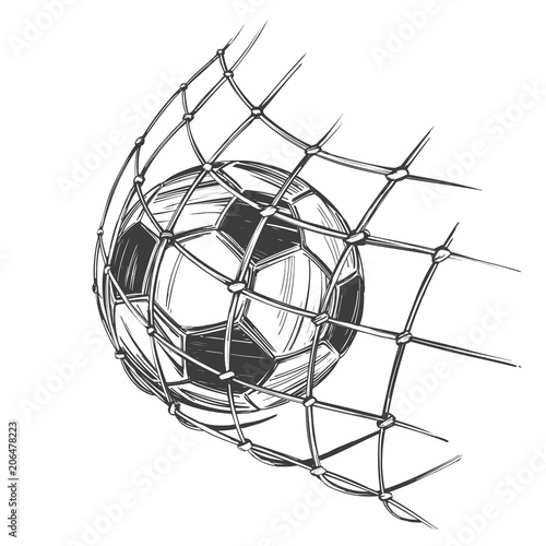 football, soccer ball, sports game, emblem sign, hand drawn vector illustration sketch