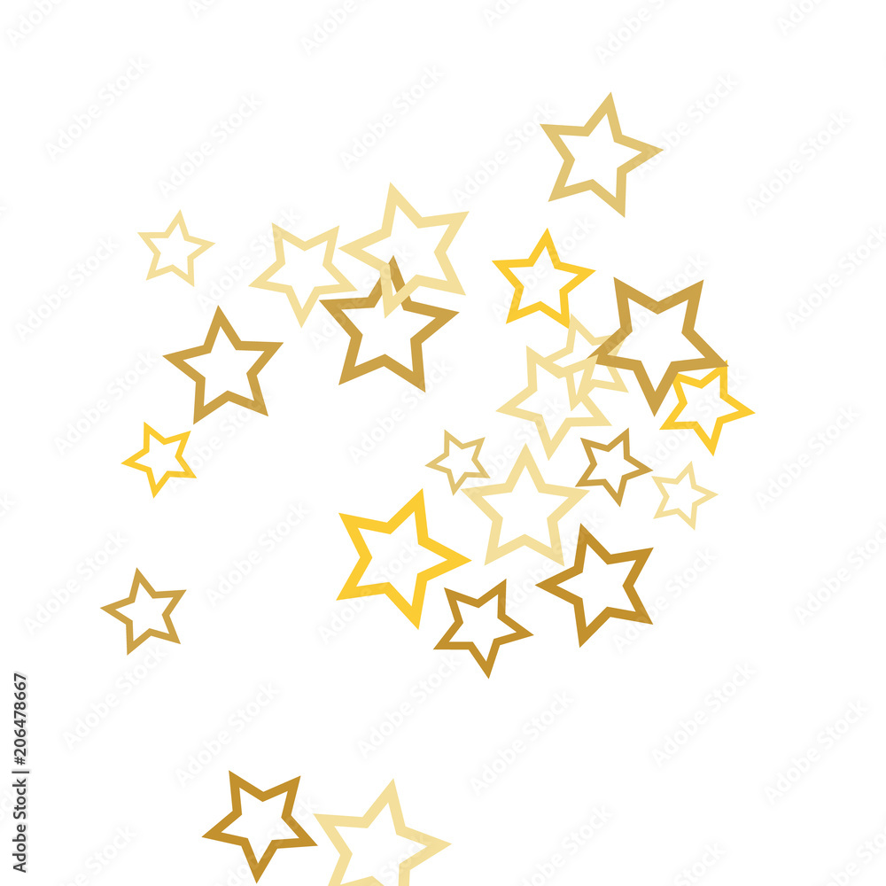 Magic gold stars confetti. Christmas and New Year falling stars background. Sparkling glitter celebration confetti decoration. Rich VIP premium design Magic gold stars confetti. Christmas and New Year falling stars background. Sparkling glitter celebration confetti decoration. Rich VIP premium design
