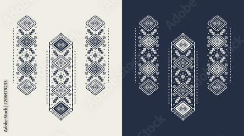 Slavic embroidery shape flower vector