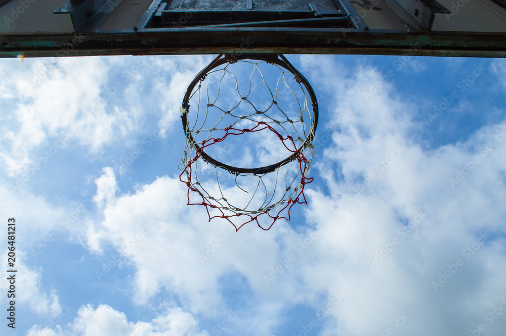 Broken basketball hoop Repair work temporarily Broken basketball hoop Repair work temporarily