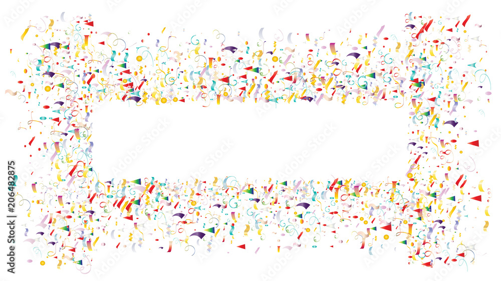 Colored Foil Confetti Falling Down, Cool Stars, Tinsel. Christmas, Birthday Party, New Year Celebration Background. Gift Card, Sale Bright Tinsel Texture. Childrens Colorful Foil Confetti Border Colored Foil Confetti Falling Down, Cool Stars, Tinsel. Christmas, Birthday Party, New Year Celebration Background. Gift Card, Sale Bright Tinsel Texture. Childrens Colorful Foil Confetti Border