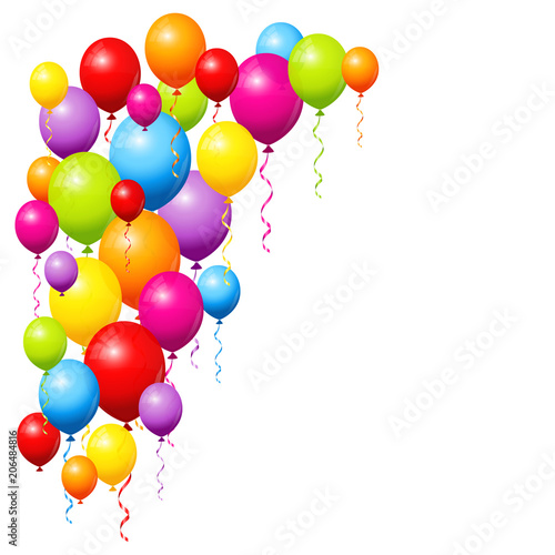 Birthday Card Colored Balloons