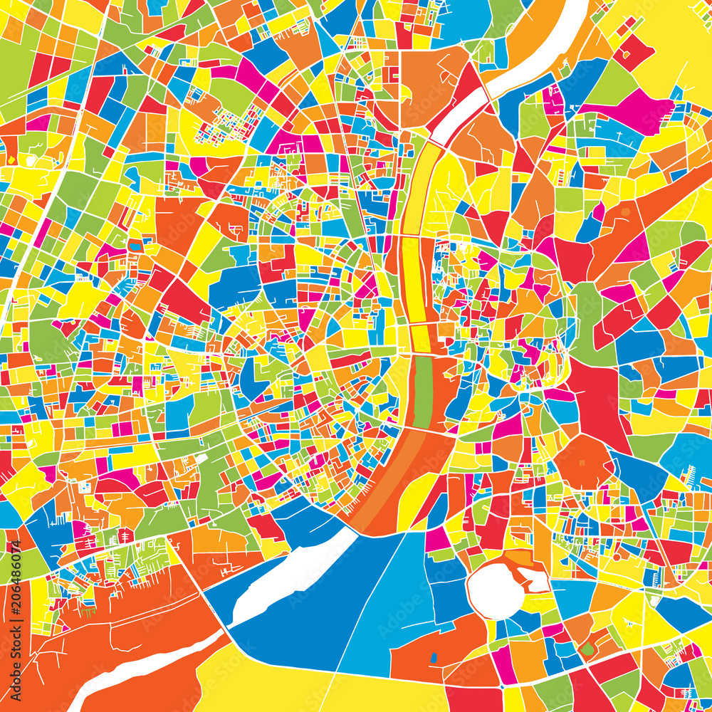 Ahmedabad, India, colorful vector map Stock Vector | Adobe Stock