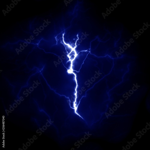Lightning template. Electric thunderbolt in the sky. Nature image