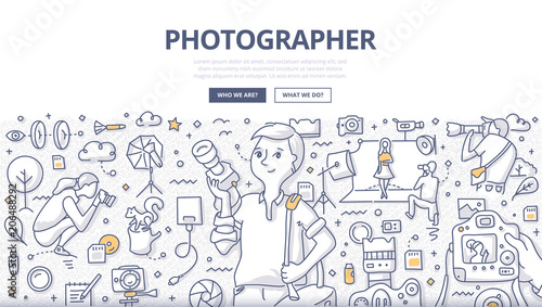 Photographer Doodle Concept