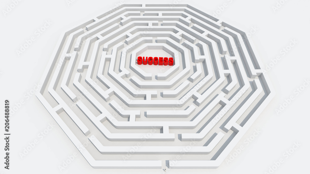 Maze bussiness success background concept, 3D render Maze bussiness success background concept, 3D render