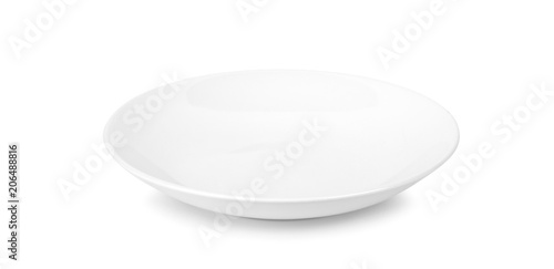 emply plate isolated on white background clipping path