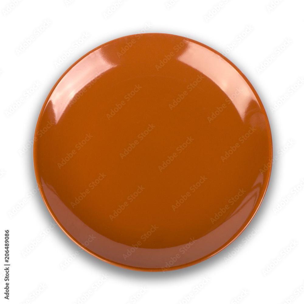 Brown plate isolated on white background Brown plate isolated on white background