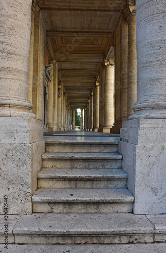 Rome. Statues and details of Piazza of Campidoglio.