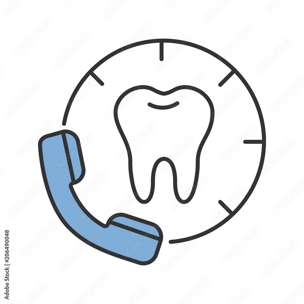 Making appointment with dentist color icon Making appointment with dentist color icon