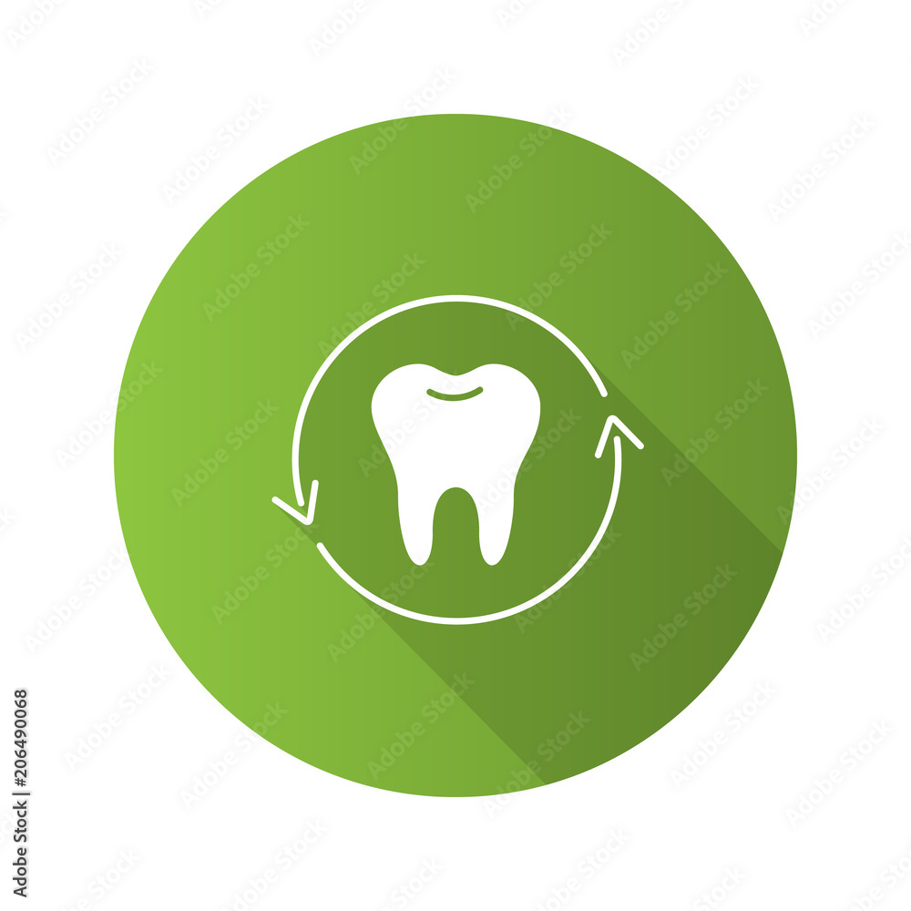Teeth restoration flat design long shadow glyph icon Teeth restoration flat design long shadow glyph icon