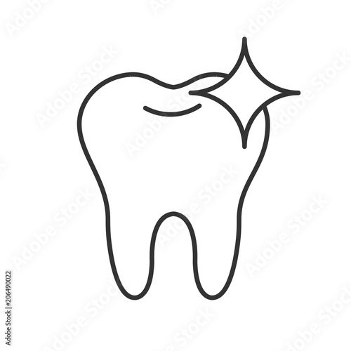 Healthy shining tooth linear icon