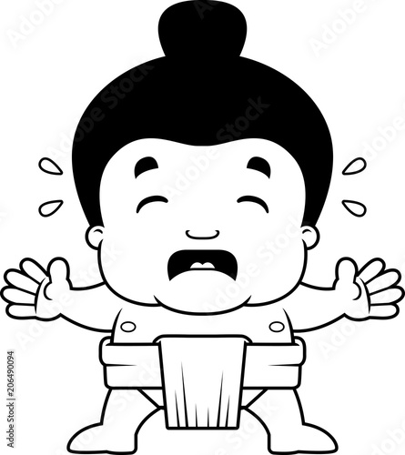 Cartoon Sumo Boy Crying