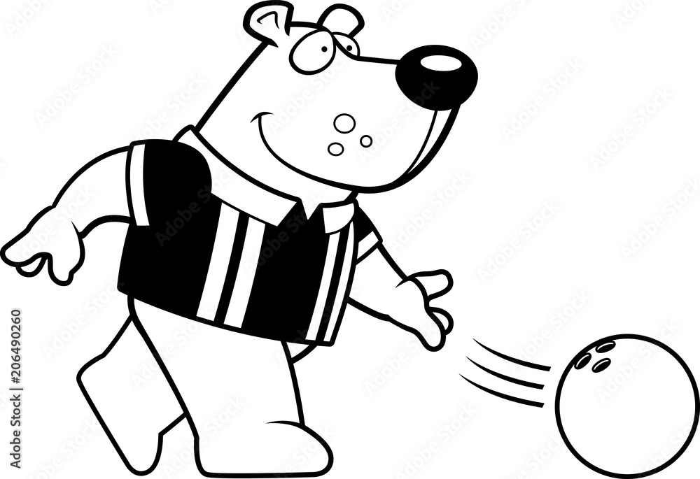Cartoon Bear Bowling