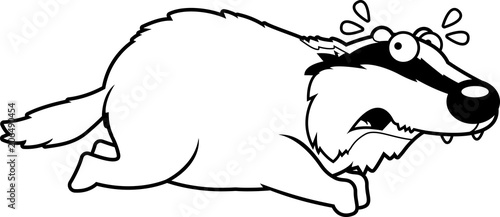 Cartoon Badger Running Away