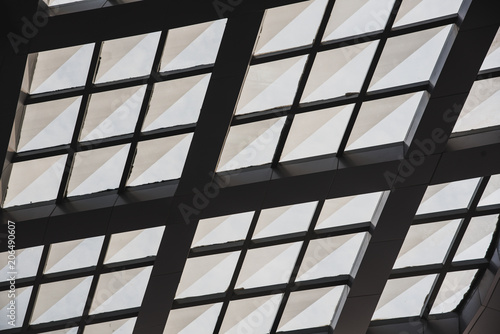 White glass roof