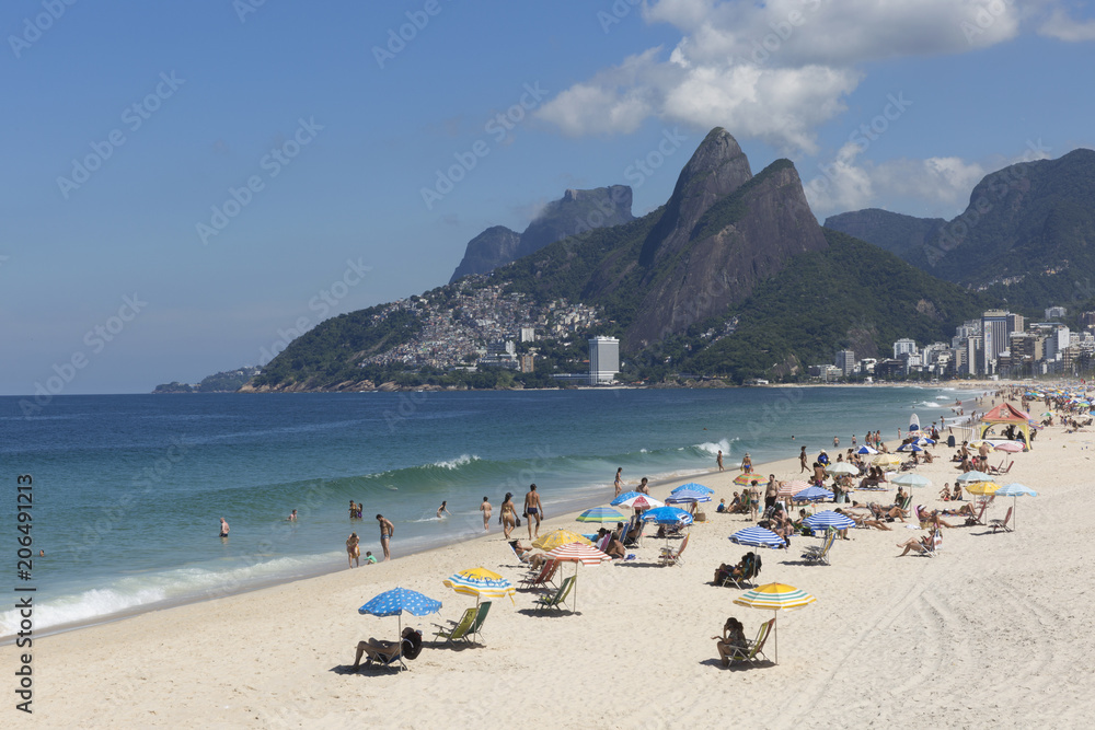 Ipanema beach in Rio de Janeiro Brazil.