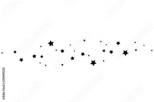 Black Shooting Star with Elegant Star Trail on White Background