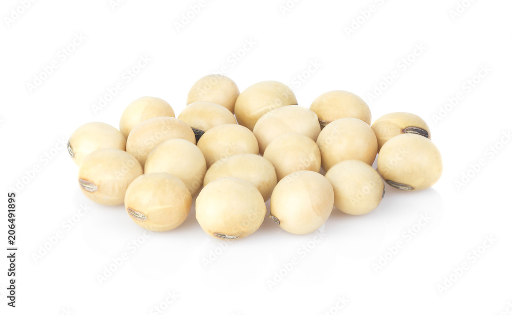 Close up Soybean isolated on a white background. Close up Soybean isolated on a white background.