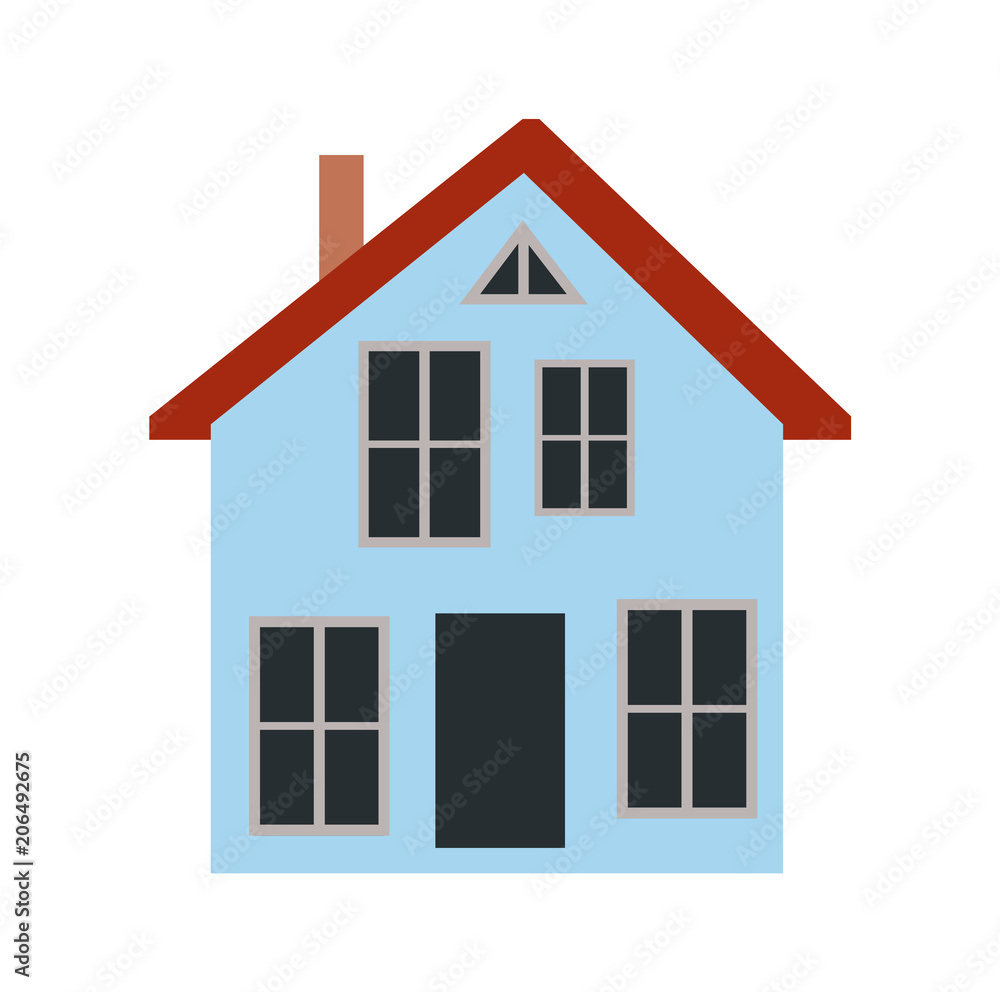 House with Chimney and Door Vector Illustration House with Chimney and Door Vector Illustration