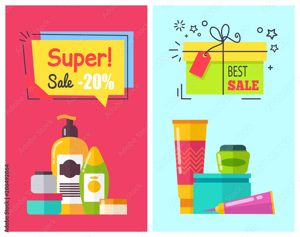 Super Sale -20 Posters Set Vector Illustration Super Sale -20 Posters Set Vector Illustration
