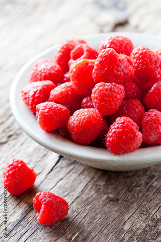 Bowl Of Organic Raspberries
