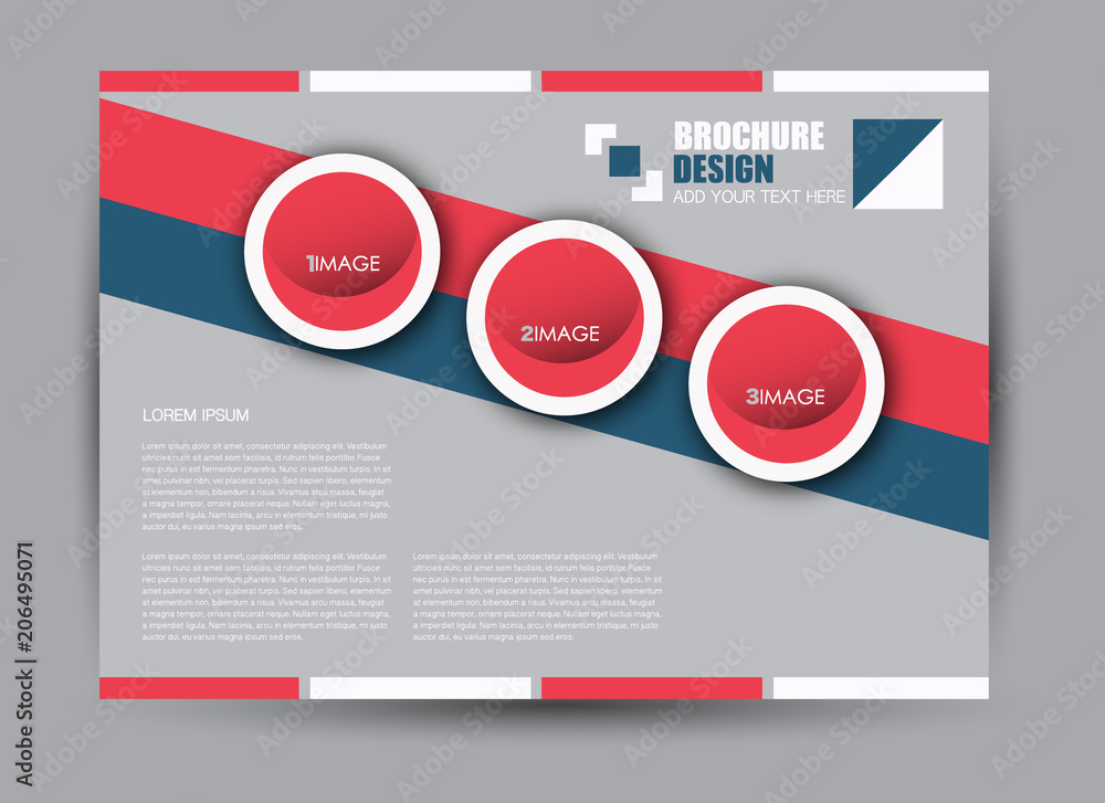 Flyer, brochure, billboard template design landscape orientation for education, presentation, website. Blue and red color. Editable vector illustration. Flyer, brochure, billboard template design landscape orientation for education, presentation, website. Blue and red color. Editable vector illustration.
