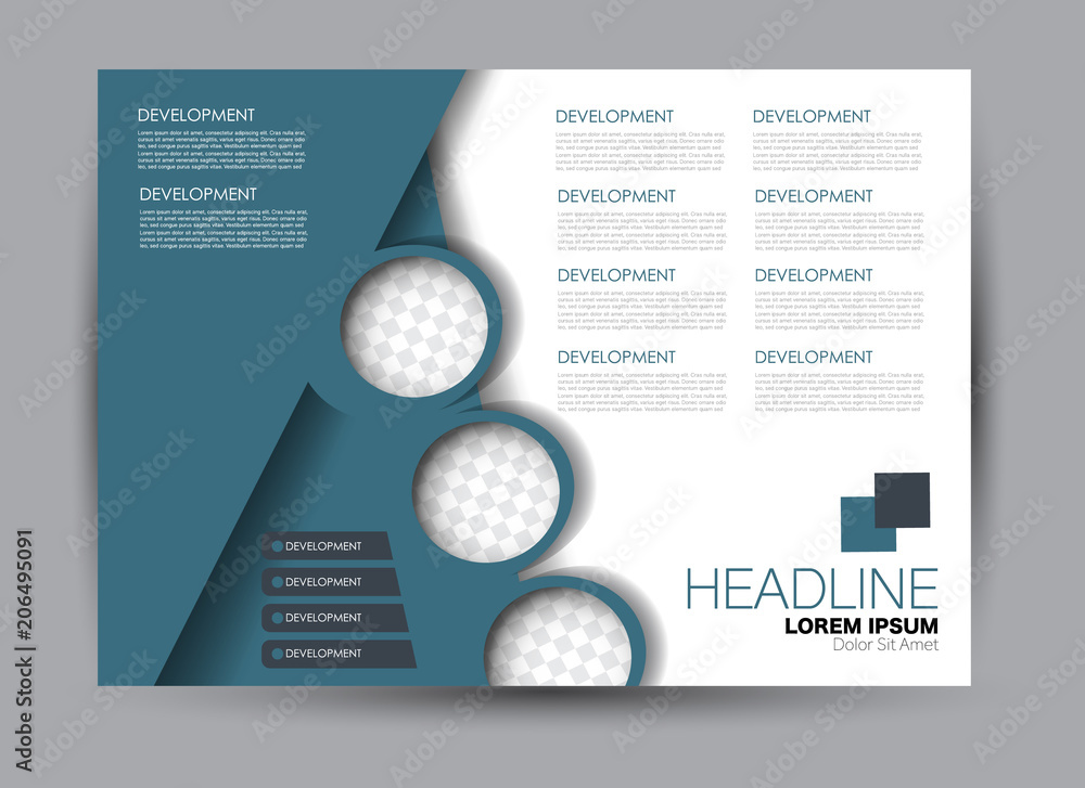 Flyer, brochure, billboard template design landscape orientation for education, presentation, website. Blue color. Editable vector illustration. Flyer, brochure, billboard template design landscape orientation for education, presentation, website. Blue color. Editable vector illustration.