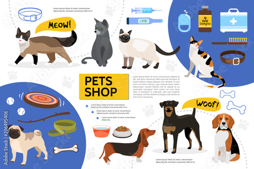 Flat Pet Shop Infographic Template