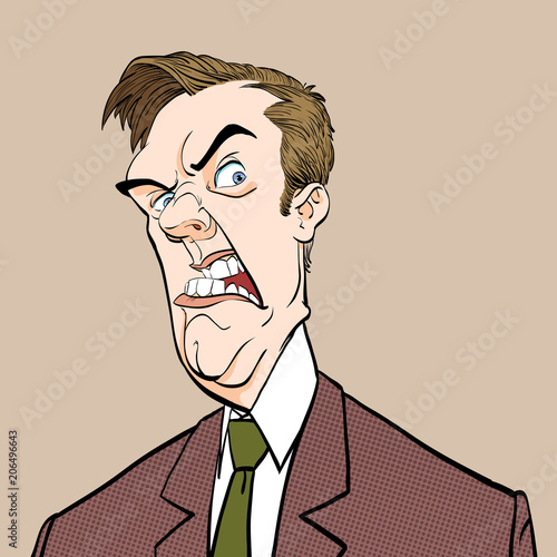 Angry boss. Annoyed politician. Angry man. Bad emotion.