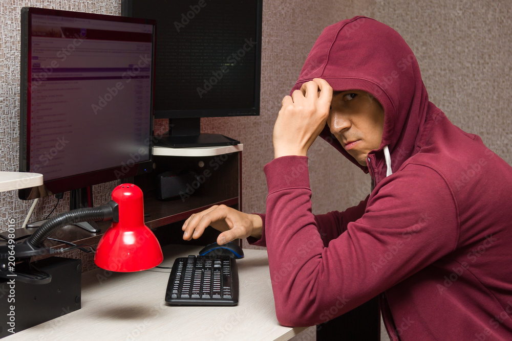 Internet Troll Is Mean At The Computer Stock Photo - Download