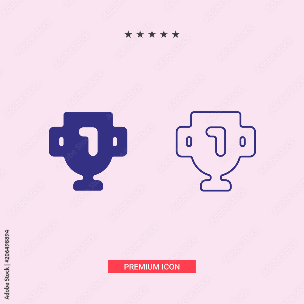 Trophy cup, award, vector icon in flat style Trophy cup, award, vector icon in flat style