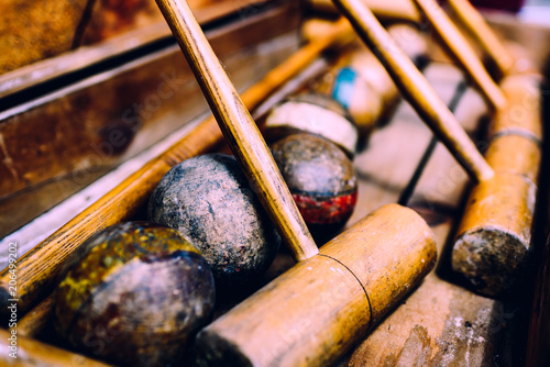 Canvastavla Time for summer BBQ and croquet set.