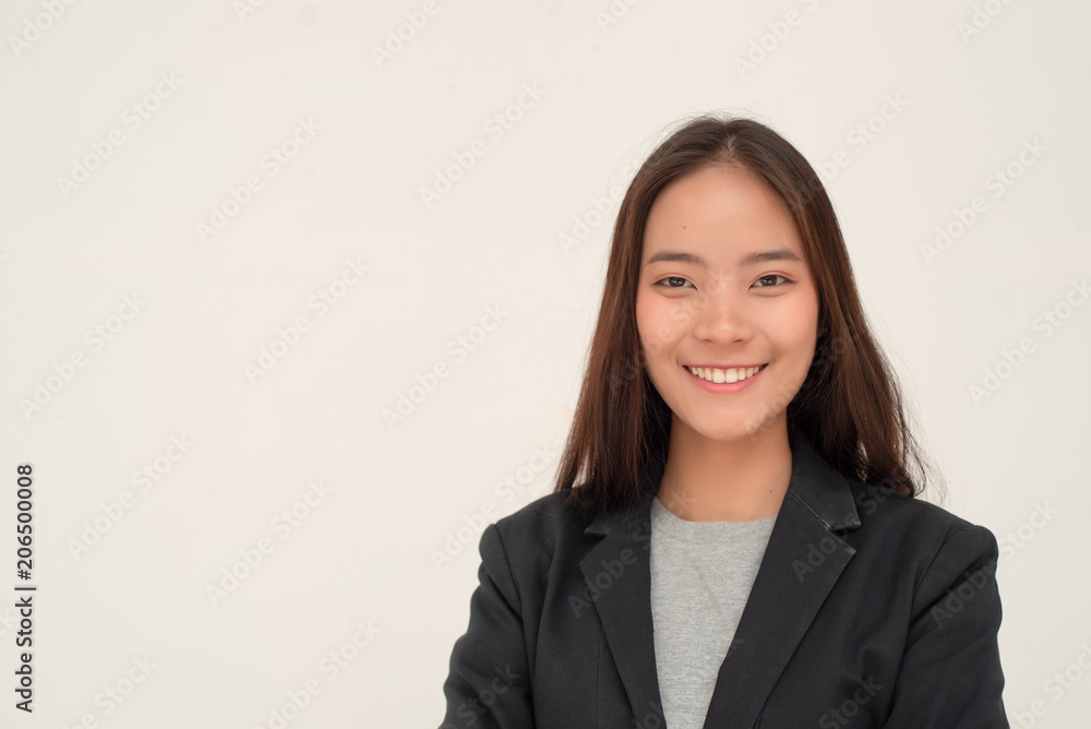 Beautiful woman in work, smiling and happy Beautiful woman in work, smiling and happy