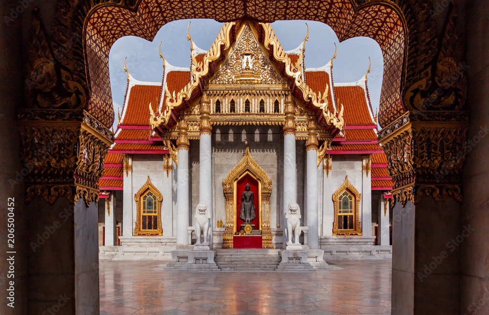 Marble Temple one of famous temple in Thailand