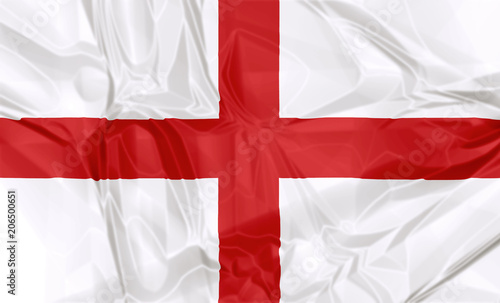 The national England waving flag in 3d background.