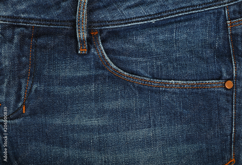 Blue washed jeans denim with pocket Blue washed jeans denim with pocket