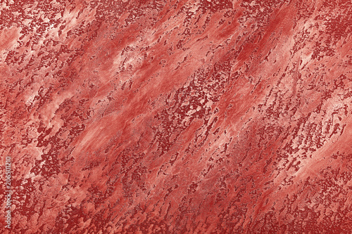 Quadro su tela Grunge red painted plaster wall background