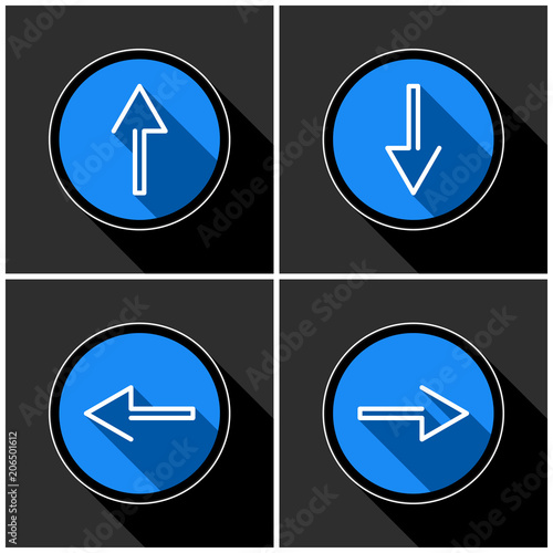 Free Download four white, blue arrows - black shadows - GFXLoad