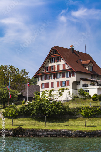 Wallpaper Mural Town Hertenstein on Lucerne lake Torontodigital.ca