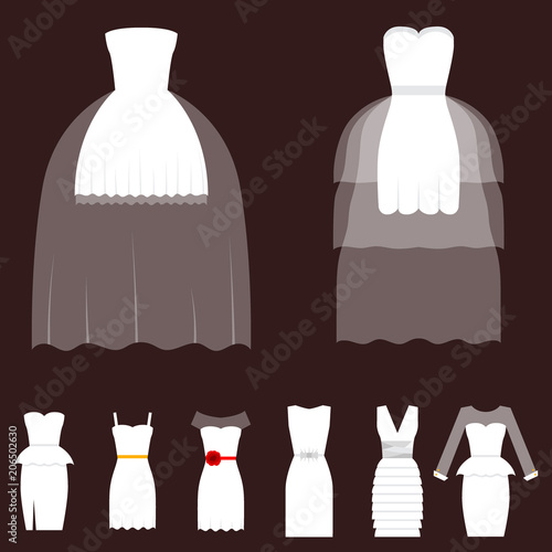 Wedding white bride vector dress elegance fashion style celebration bridal sh...