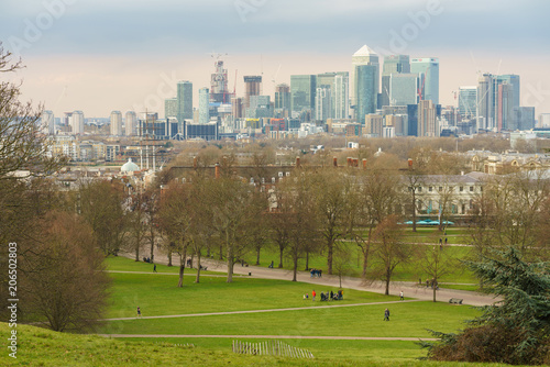 View of Canary Wharf from Greenwich photo